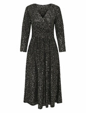Onlnew Pella L/s Foil Wrap Dress Jrs Only Black