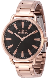 Invicta Dameur 46335 Slim Sort/rosaguldtonet Stål Ø38 Mm