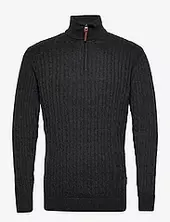 1/2 Zip Cable Knit Lindbergh Black