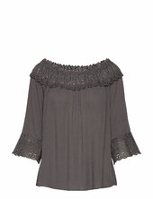 Crbea Lace Blouse Cream Grey