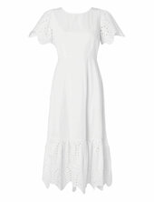 Slfkelli Ss Ankle Broderi Dress B Selected White