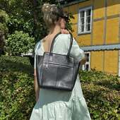 Style Jordan I Sort (kun Få Stk. På Lager). Stor Eksklusiv Shopper Håndtaske I Kraftigt Kvalitetslæder.