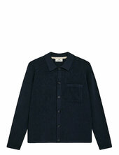 Aksvend Needle Rib Knit Cardigan Anerkjendt Navy