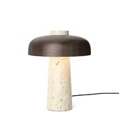 Menu Reverse Bordlampe Travertin & Bruneret Messing