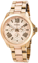 Fossil Herreur Am4634 Cecile Beige/rosaguldtonet Stål Ø40 Mm