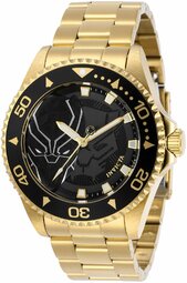 Invicta Herreur 29686 Marvel Sort/gul Guldtonet Stål Ø44 Mm