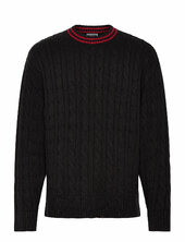 Over D Cable Sweater Weekday Black