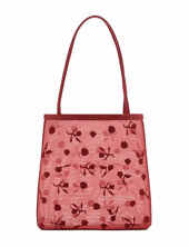 Flower-embroidered Mesh Bag Mango Red