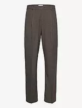 Reece Check Pleated Suit Pants 2.0 Les Deux Brown