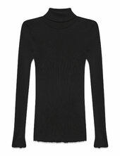 Rwbeatha Silk Ls Rollneck T-shirt Rosemunde Black