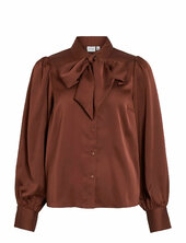 Vilucha L/s Shirt/bfs Vila Brown
