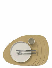 4-set Table Mat Curve L Corduroy Lind Dna Beige