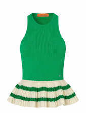 2383 Lightweight Knit, Ruffle Tank Stine Goya Green