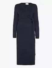 Mlfie Tess L/s Knit Midi Dress 2f Mamalicious Navy