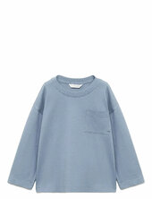 Pocket Cotton T-shirt Mango Blue