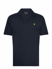 Linen Revere Collar Polo Shirt Lyle & Scott Navy