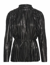 Slfnaline Ls High Neck Plisse Top Selected Black