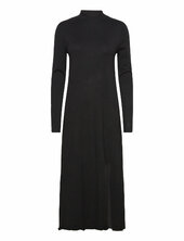 Knitted Dress With Side Slit Mango Black