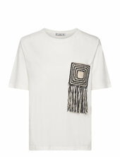 Crochet Detail T-shirt Mango White