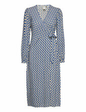 Yasbianca Ls Wrap Midi Dress - Pb Yas Blue