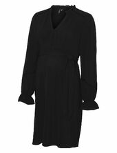 Vmmalva L/s Short Tape Dress Wvn Ga Vero Moda Maternity Black