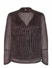 Lurex High Neck Top Scotch & Soda Burgundy