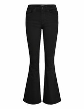 Joella Trousers Flare Regular Waist Replay Black