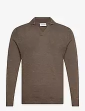 Casual L/s V-neck Polo Knit Lindbergh Brown
