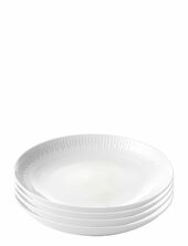 Relief - Suppe Tallerken Porcelæn White 4 Stk 22 Cm Gaveæske Aida White