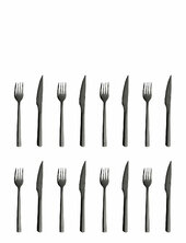 Raw - Bestik Steaksæt Blank Sort Belægning 8 Dele Gaveæske Aida Black