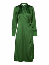 Objsateen Tania Ls Wrap Dress A Div Object Green
