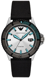 Emporio Armani Herreur Ar11465 Diver Sølvfarvet/tekstil Ø42 Mm