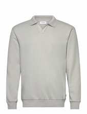 Jersey Split Neck W. Collar L/ Lindbergh Grey