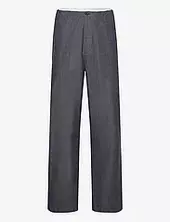 Flint Wide Slub Yarn Pants - Gots/v Knowledge Cotton Apparel Grey