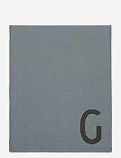 Personal Textil Notebook Design Letters Grey