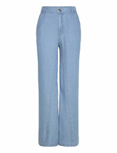 Wideleg Lyocell Trousers Mango Blue