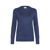 Bluse Blå M/ Lange ærmer & Perle Detaljer "cherrisz" - Saint Tropez