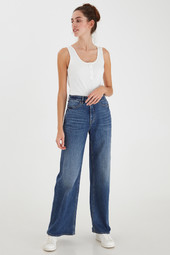 Ichi Norah Nti Flare Jeans, Farve: Blå, Størrelse: 27, Dame