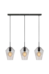 Loftlampe Retro Sort/røgfarvet Glas