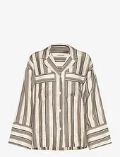 Striped Pyjama Shirt House Of Dagmar Beige