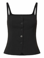 Square Neck Waistcoat Top Weekday Black