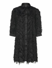 Slfmyline 3/4 Short Fluffy Shirt Dress B Selected Black