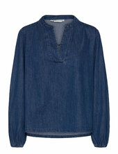 Pzmalia V-neck Blouse Pulz Jeans Blue