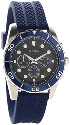 Bulova Herreur 98a190 Sort/gummi Ø43 Mm