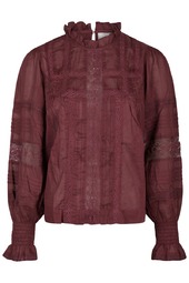 Neo Noir - Bluse - Ebba S Voile Blouse - Burgundy