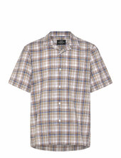 Loose Cotton Check Kenji Shirt Ss Mads Nørgaard Beige