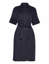 Rel Linen Ss Shirt Dress Gant Navy