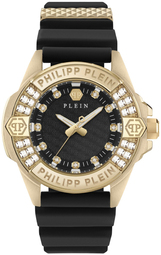 Philipp Plein Dameur Pwofa0225 Majesty Sort/gul Guldtonet Stål Ø38