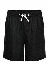 Relaxed Linen Drawstring Shorts Weekday Black
