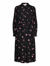 Slfwalda Ls Aop Midi Dress Selected Black